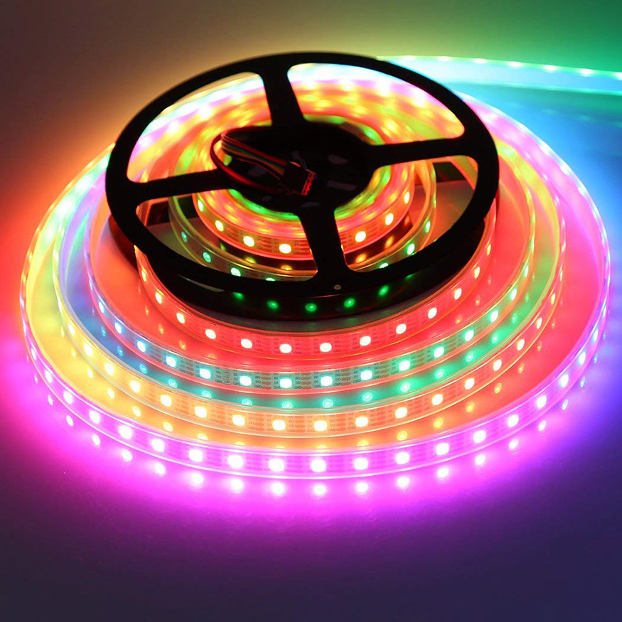 DC12V CS8812 5050SMD RGB Breakpoint Continue 300 LEDs Individually Addressable Digital Strip Lights, Waterproof Dream Color Programmable Flexible LED Ribbon Strip Lights DC12V CS8812 5050SMD RGB Breakpoint Continue 300 LEDs Individually Addressable Digital Strip Lights, Waterproof Dream Color Programmable Flexible LED Ribbon Strip Lights
